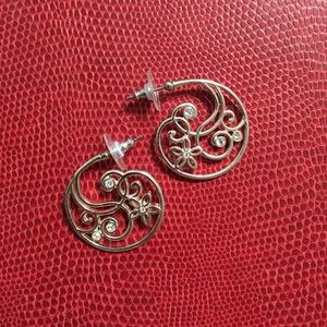 silver earrings with accents