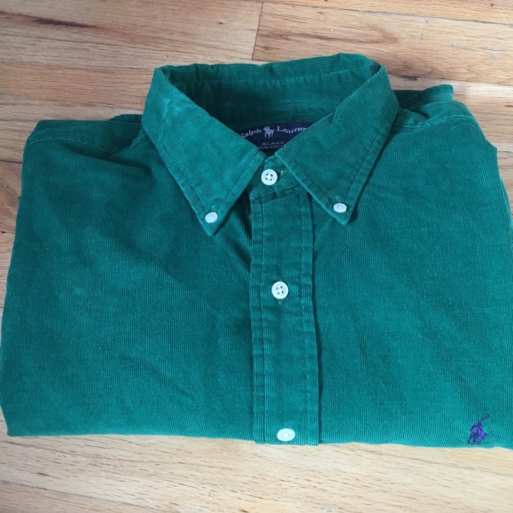 Corduroy polo dress shirt