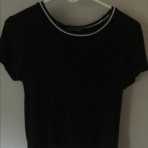 Dark grey Brandy top with grey and white collar
