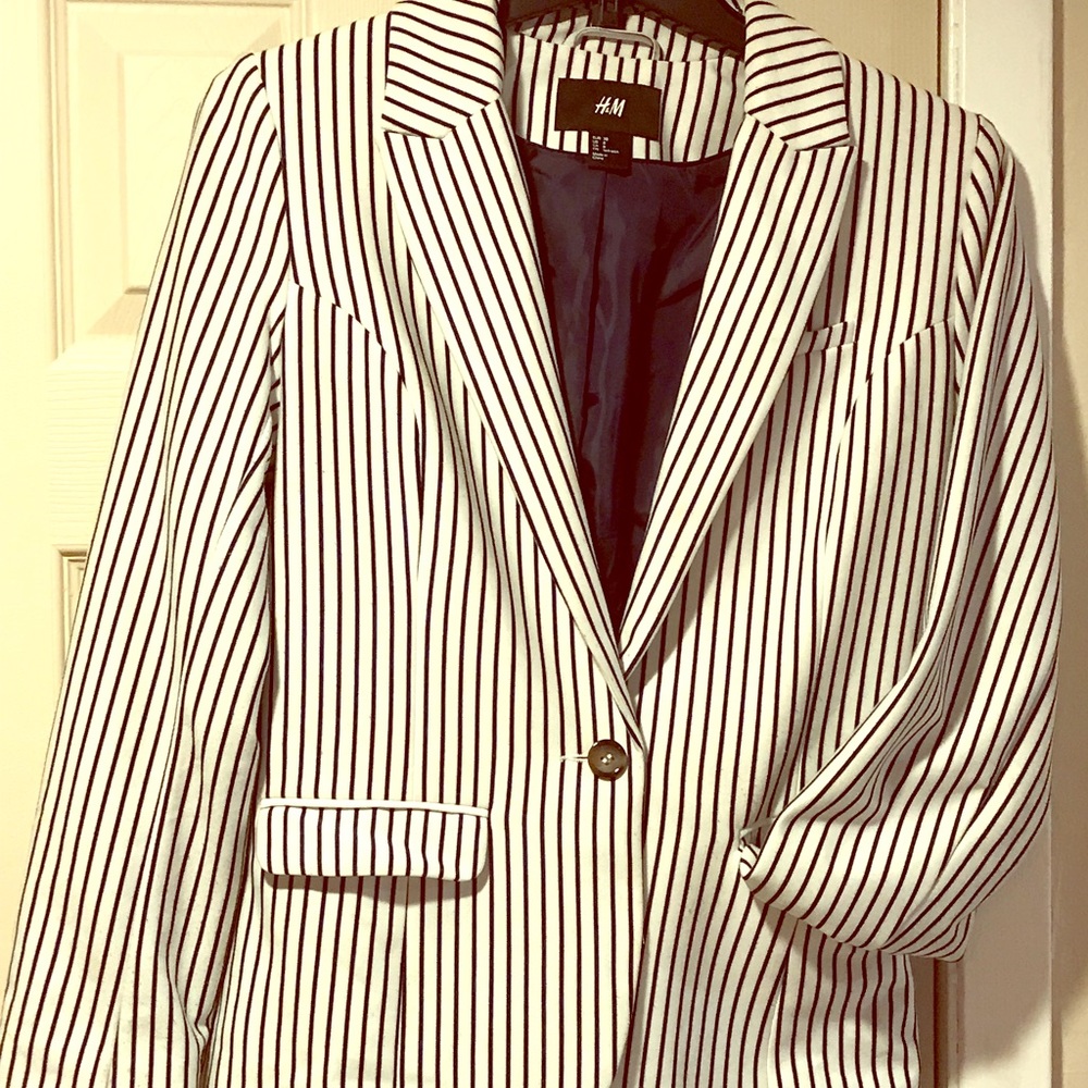 Navy pin striped blazer