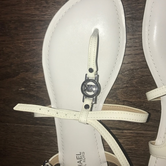 White Michael Kors Sandals - Picture 1 of 3
