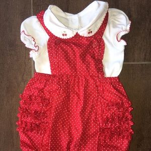 Janie and Jack Cherry onsie and romper