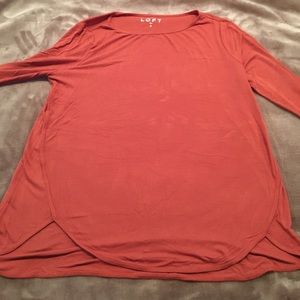 LOFT fall orange flowy top