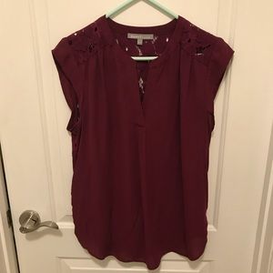 Dark burgundy lace blouse