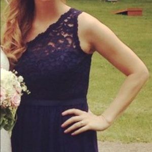 David’s Bridal One Shoulder Corded Lace Dress