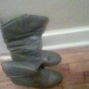 Long grey boots