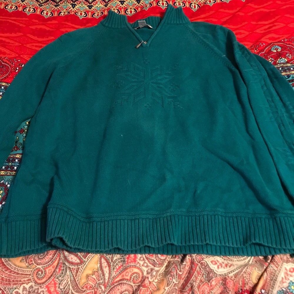 Christopher Banks teal pullover sweater sz 2x
