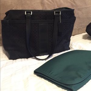 Coach Black Signature Diaper Bag