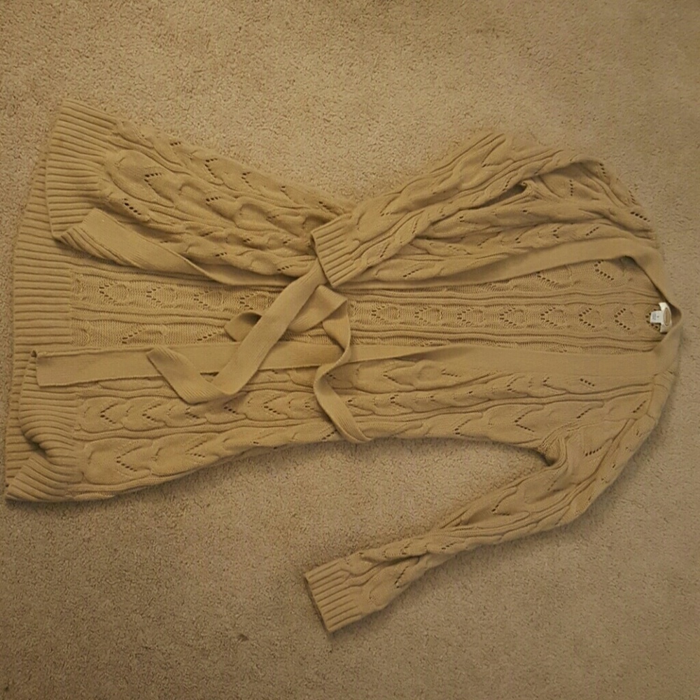 Long Cable-Knit Sweater, Talbots