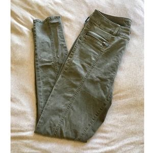 American Eagle Olive Hi-Rise moto Jeggings