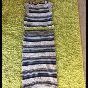 Free People Knit Skirt and Croptop set