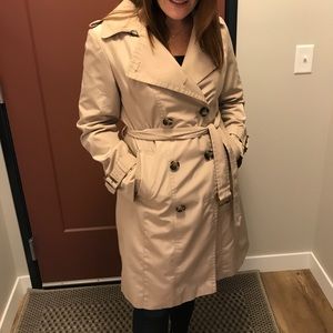 London Fog Double Breasted Lined Trench Coat