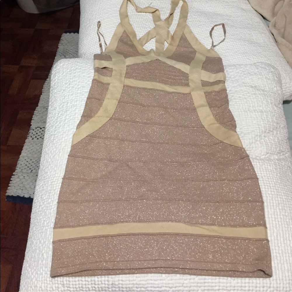 Arden B nude bandage dress