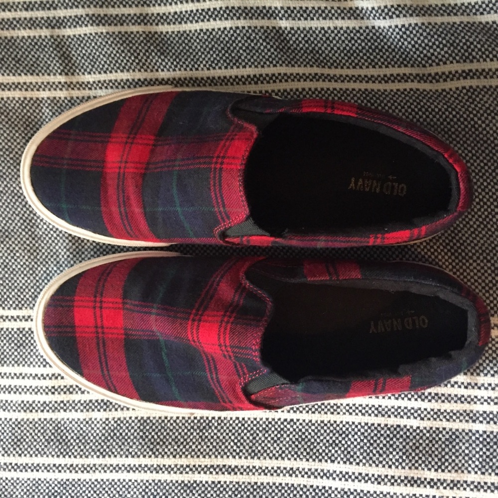 Old Navy Plaid Slip On Shoes