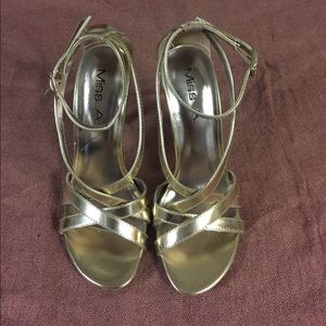 Gold heel sandals