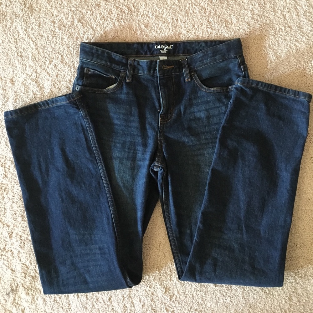 Cat & Jack Boys sz 14 blue jeans NWOT