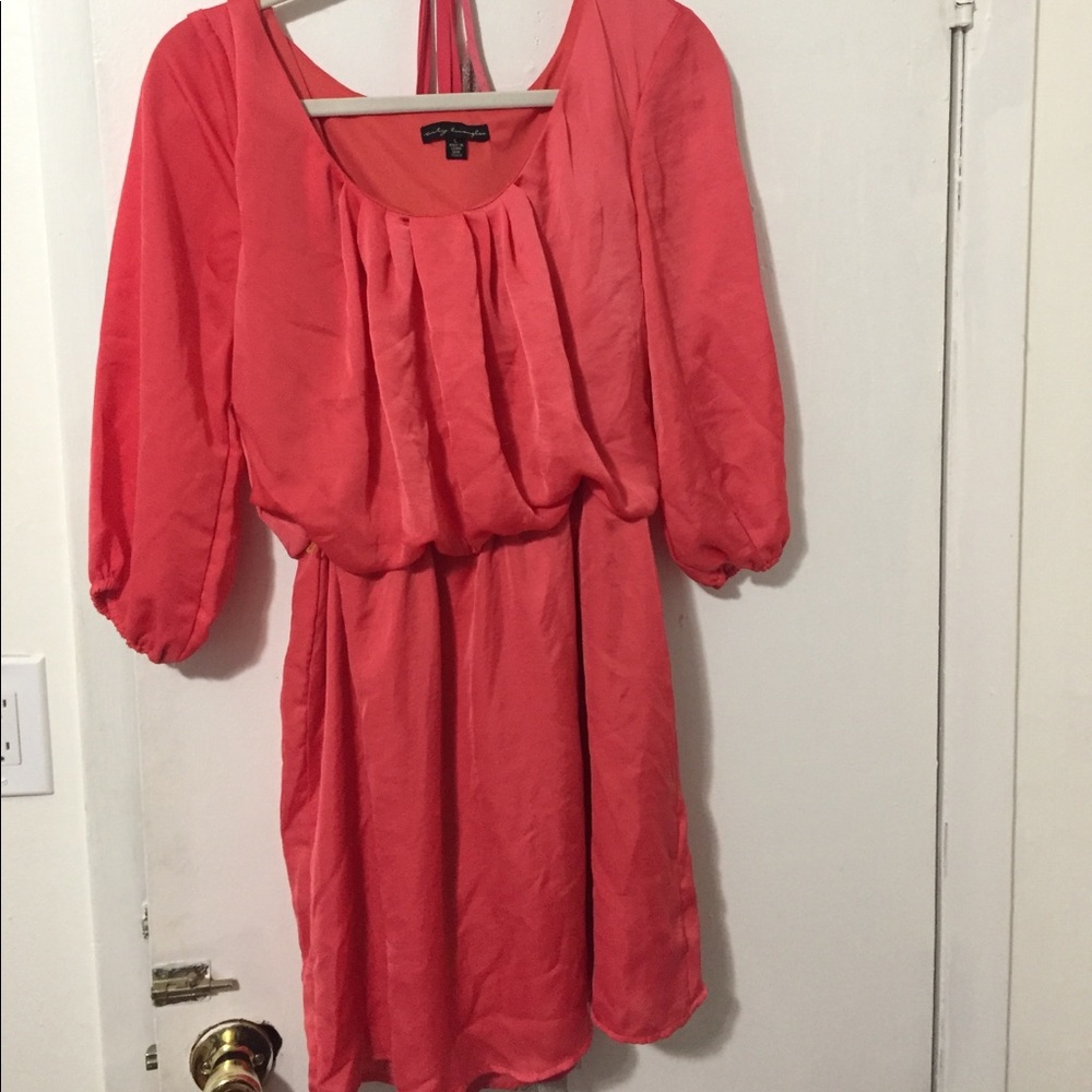 Orange silky feel spring/ summer dress