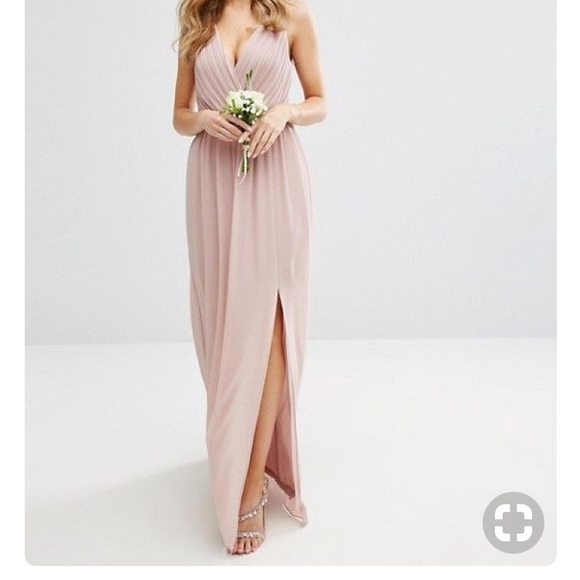 asos dusty pink bridesmaid dress
