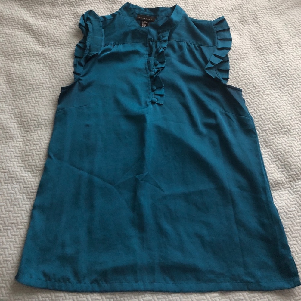 Teal Flutter Blouse