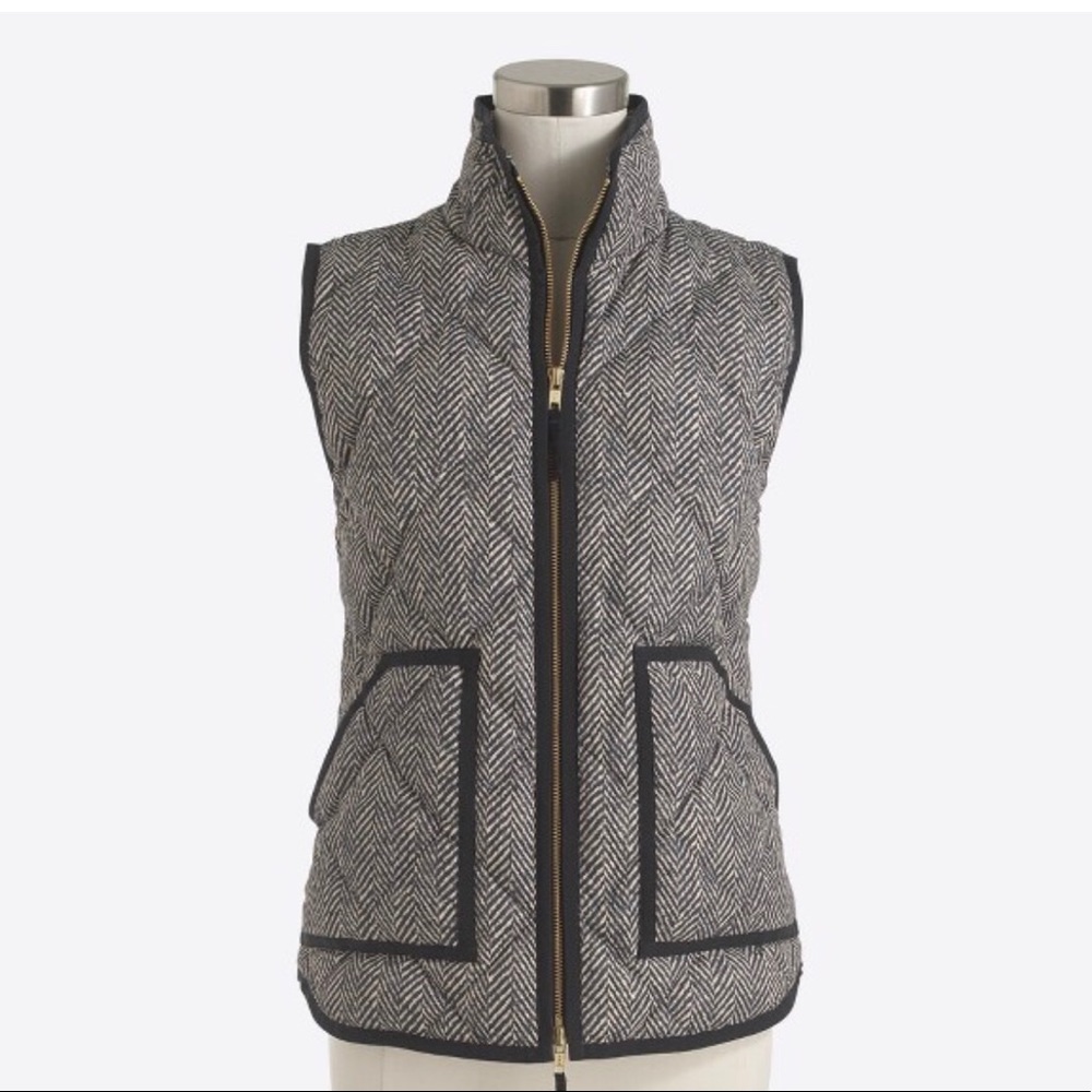 J crew quilted vest herringbone