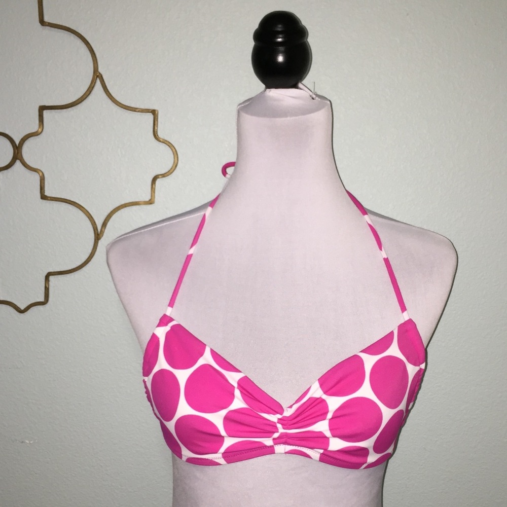 Victoria’s Secret white w/ hot pink polka dot top