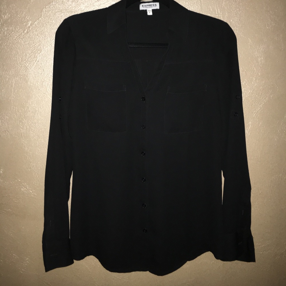Express small black long sleeve top