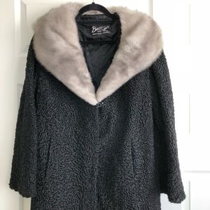 Vintage Bespoke Fur Collar Swing Coat