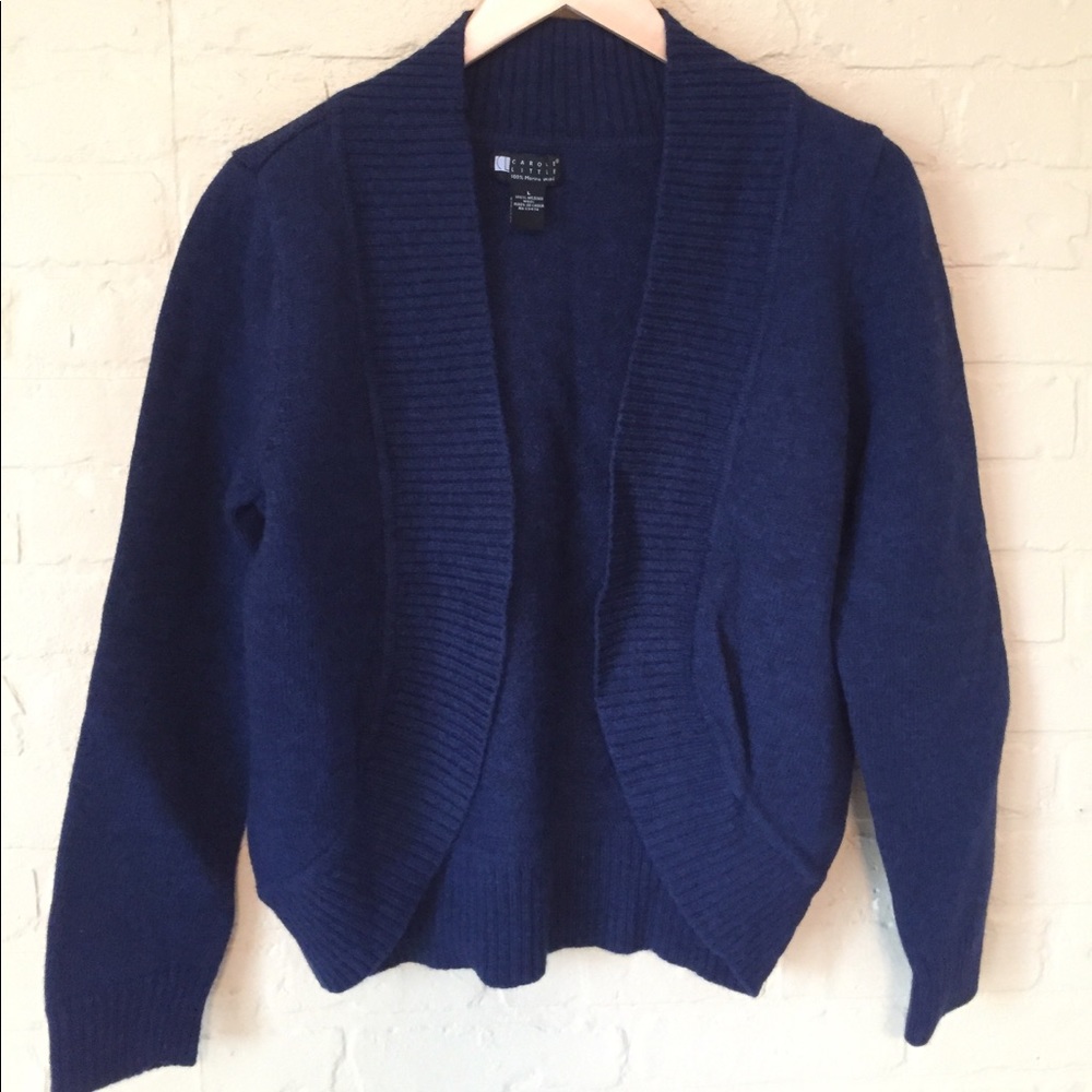 Carole Little- dark blue Merino wool cardigan