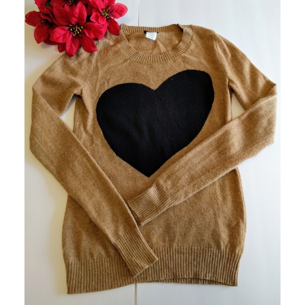 🍁J. Crew heart sweater