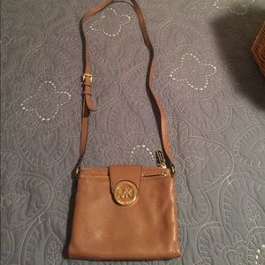 Brown leather Michaels kors crossbody purse