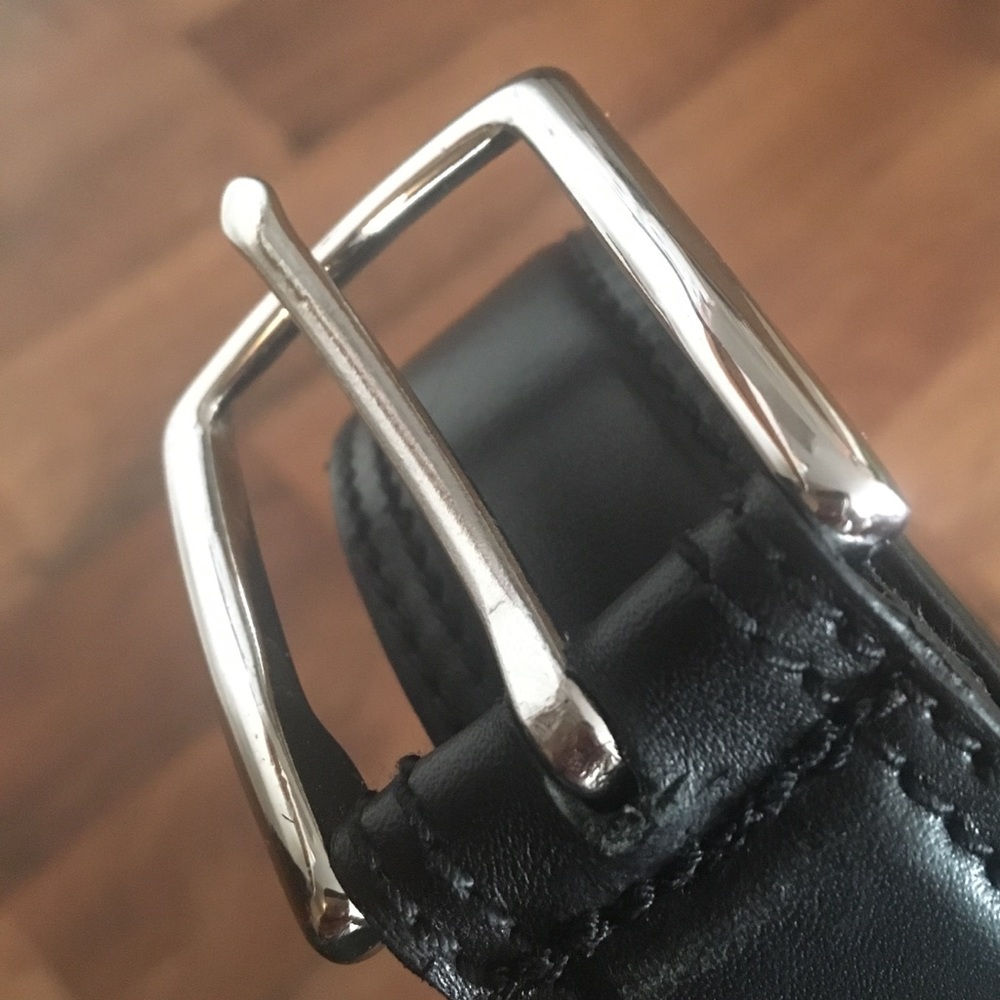 Gucci belt plain black leather
