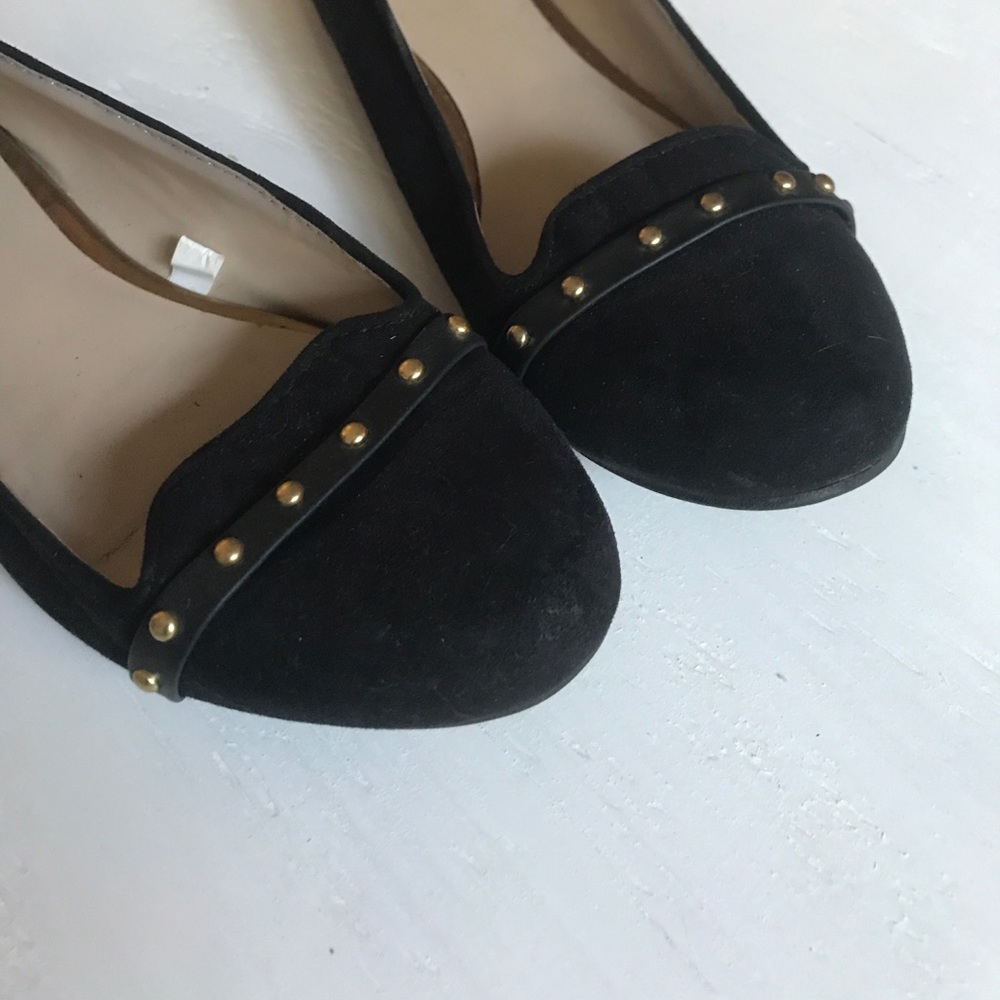 Mossimo Black Suede Flats featuring Brass Studs