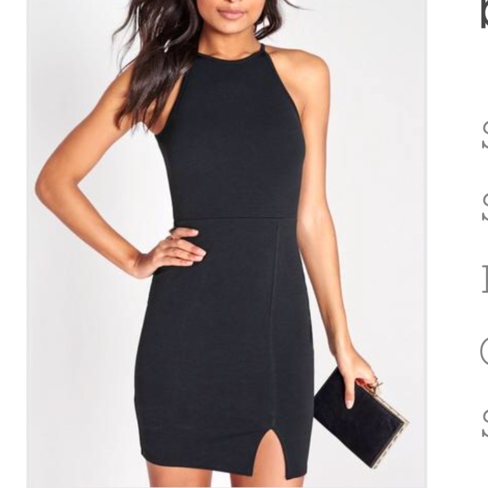 Black dress with split