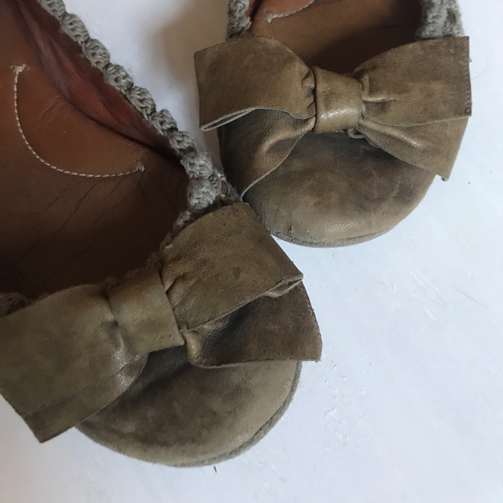 BCBG Max Azaria Leather Bow Flats
