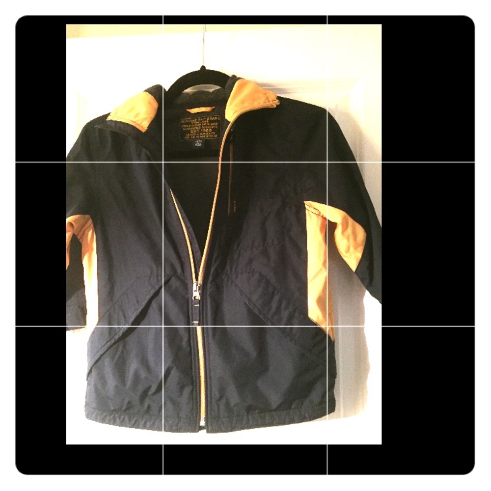 Dark Blue & golden yellow warm rain jacket boy 4/5