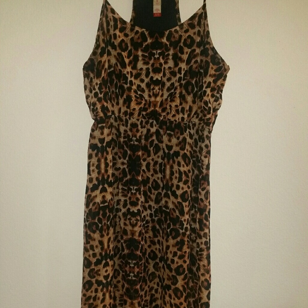 Long cheetah print dress