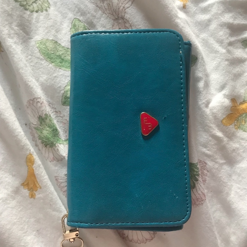 Blue Faux Leather Wallet