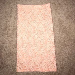 Peach lace skirt