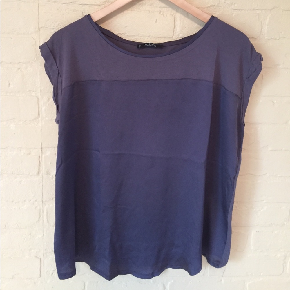 MNG silver cap sleeve top
