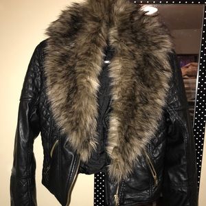 H&m fur biker jacket