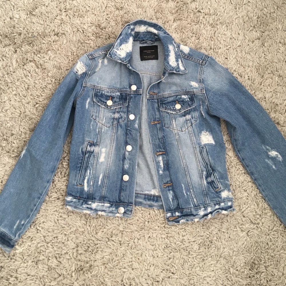 Zara Distressed Denim Jacket