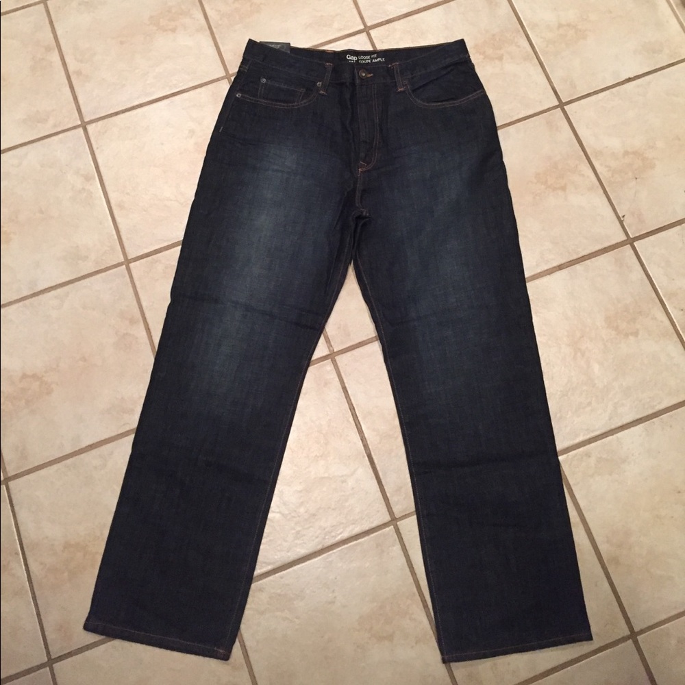 NEW w/TAGS Gap men's loose fit jeans dark denim