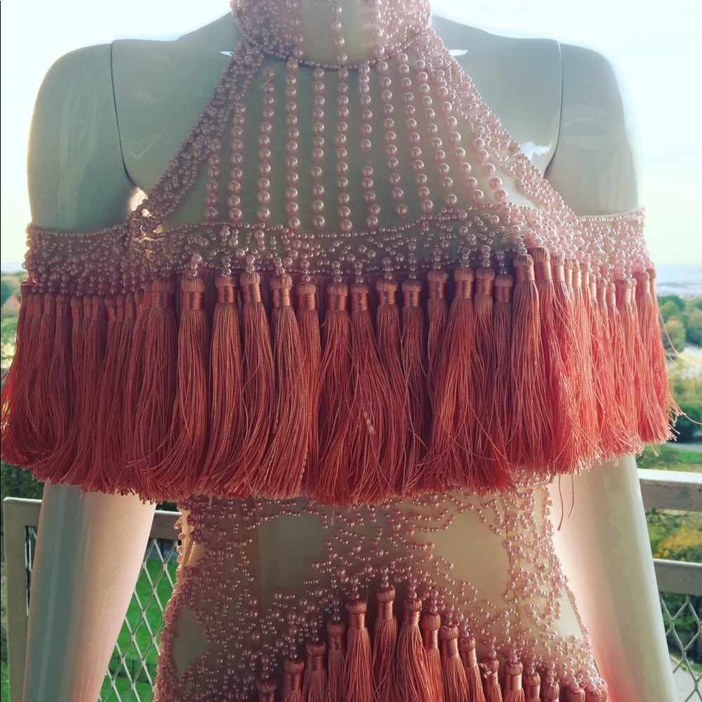 Cotton Candy Pearl Embellished Tassel Dress - Picture 2 of 7
