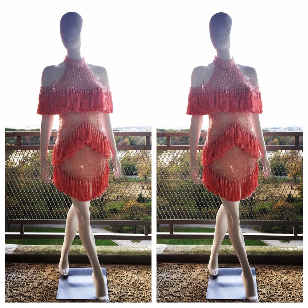 Cotton Candy Pearl Embellished Tassel Dress - Picture 3 of 7