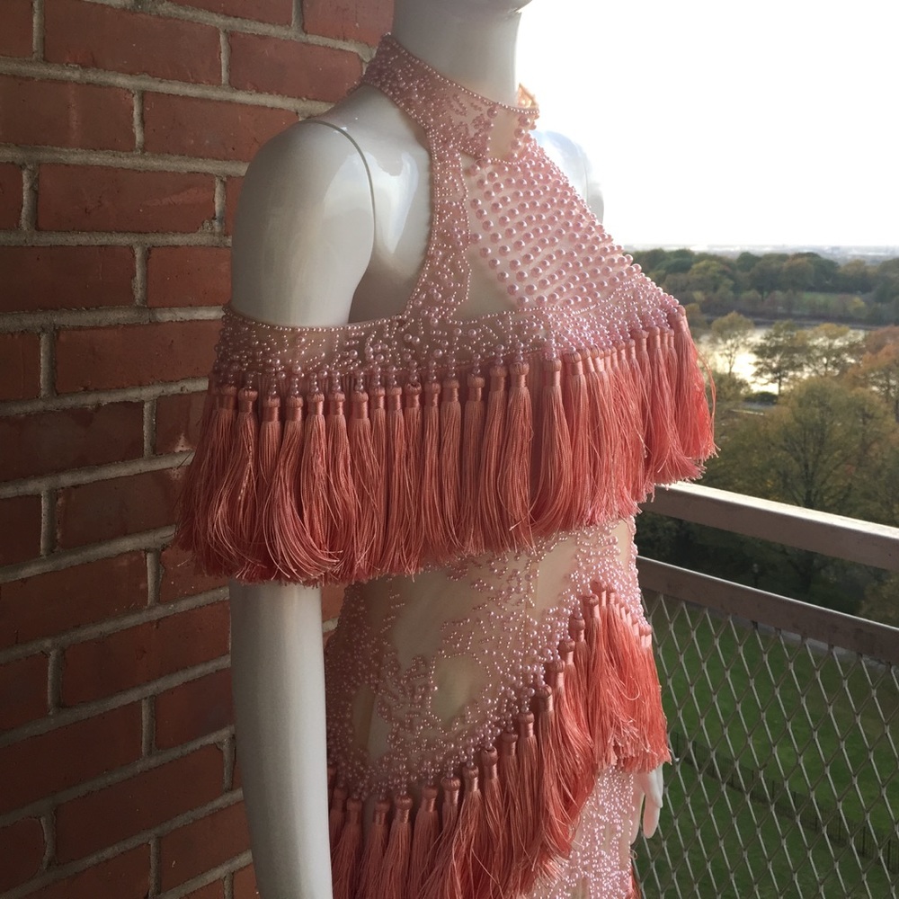 Cotton Candy Pearl Embellished Tassel Dress - Picture 5 of 7