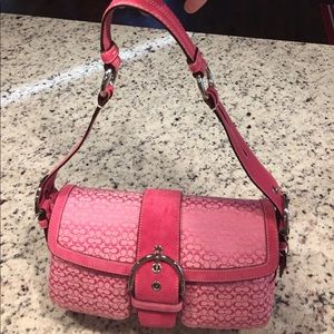 NWT Coach Signature pink shoulder purse
