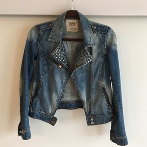 ZARA Premium Wash Studded Denim Jacket