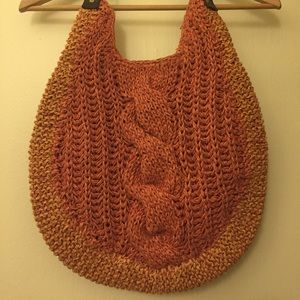 Knitted hobo bag - orange