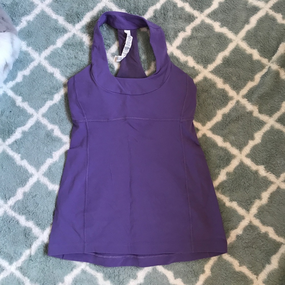 Lavender T-back lululemon padded top