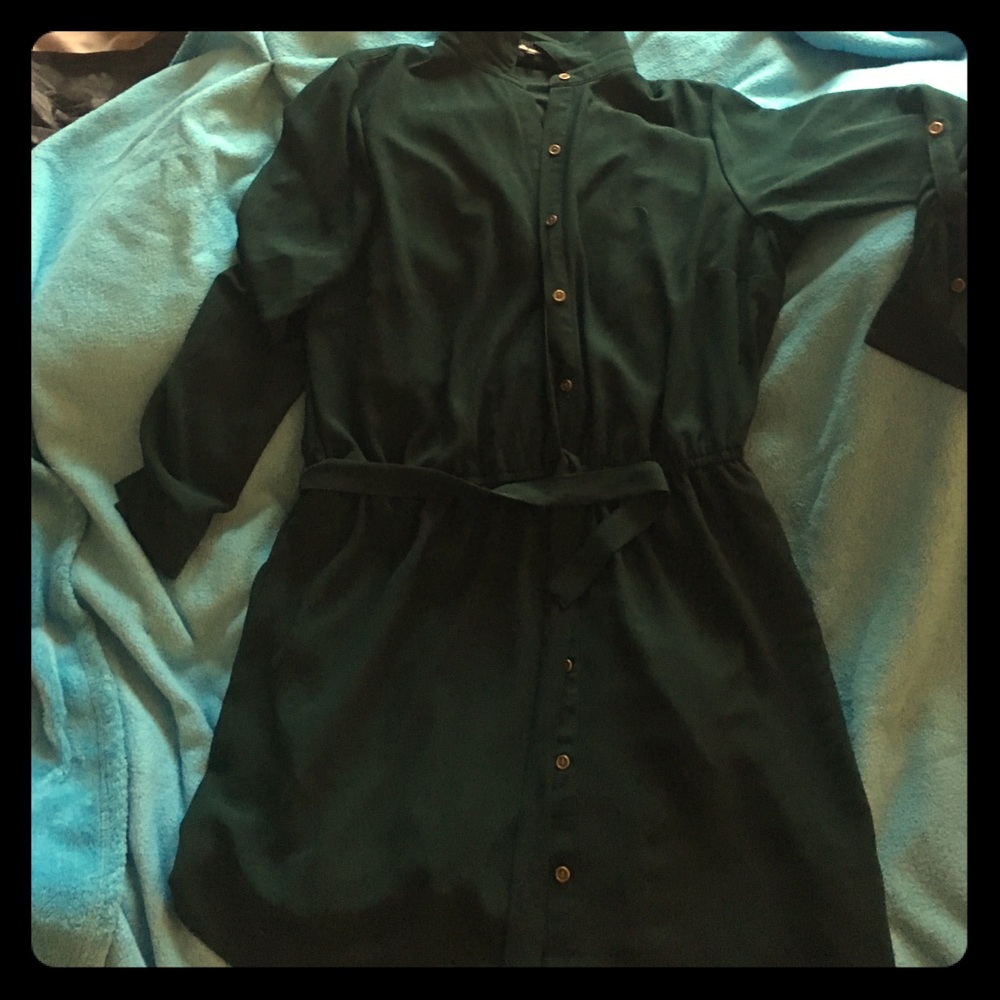 Dark Green Charlotte Russe Shirt Dress